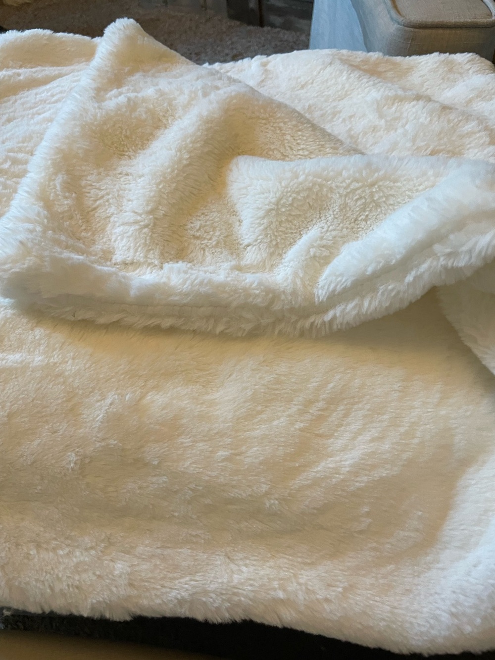 Two Plush Faux Fur Throw Pillow Covers